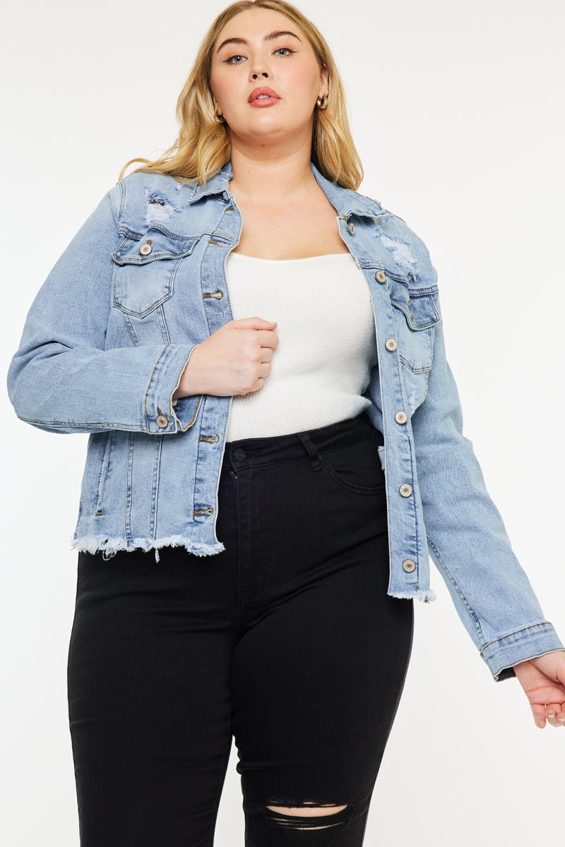 Loren Denim Jacket (Plus Size) – Kancan USA - Main Image