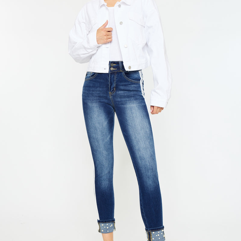 Monique Mid Rise Cropped Skinny Jeans - Official Kancan USA