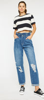 Olivia Ultra High Rise Paperbag Boyfriend Jeans - Official Kancan USA