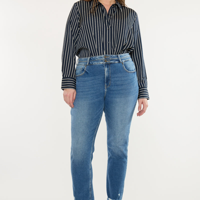 Rosemary High Rise Straight Jeans (Plus Size) - Official Kancan USA