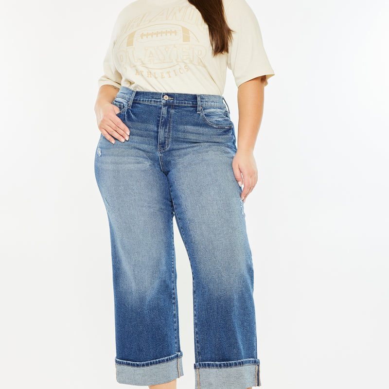 Conie High Rise Wide Leg Jeans (Plus Size) - Official Kancan USA