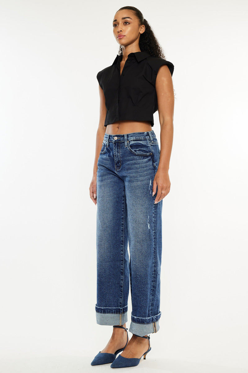 Sally High Rise Wide Leg Jeans - Official Kancan USA