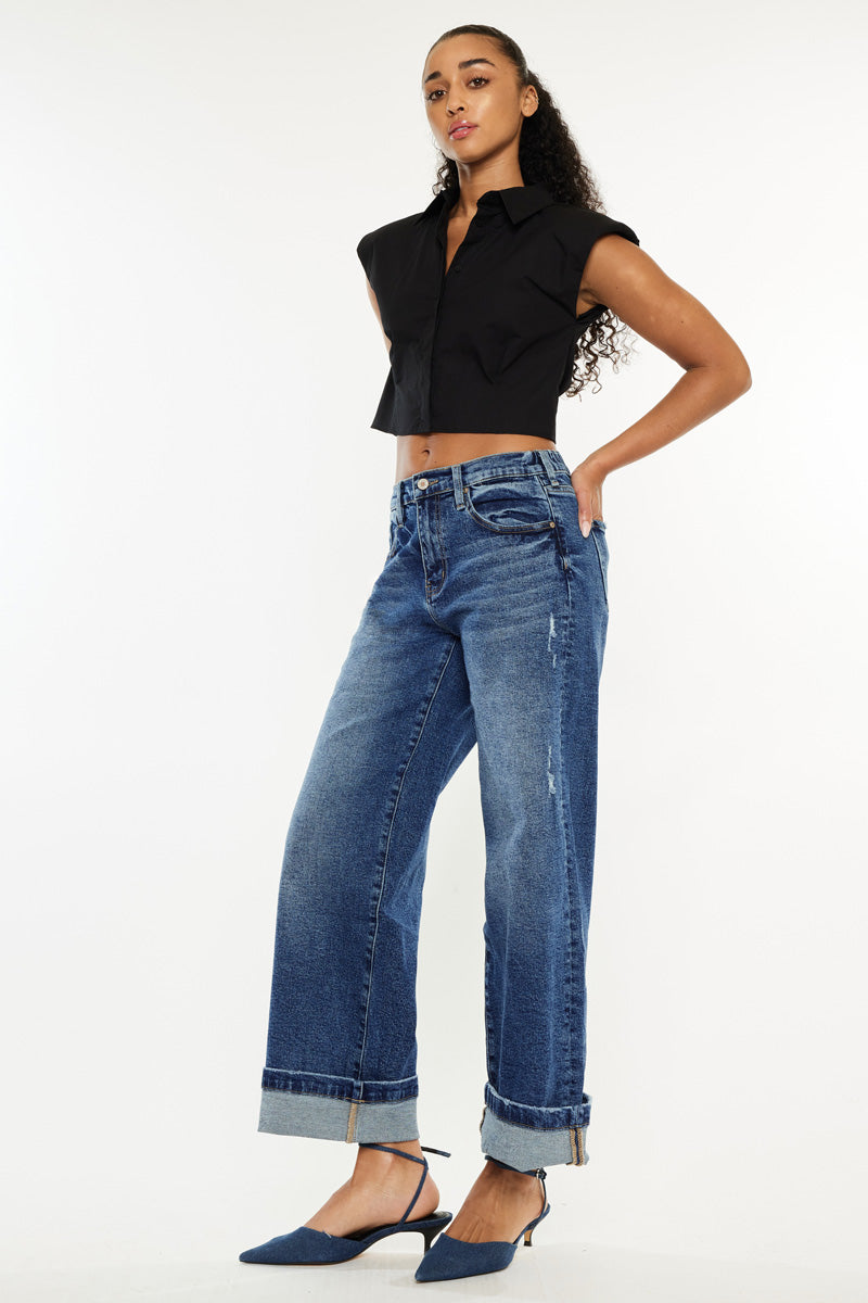 Sally High Rise Wide Leg Jeans - Official Kancan USA