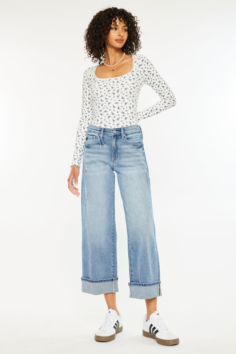 Sally High Rise Wide Leg Jeans - Official Kancan USA
