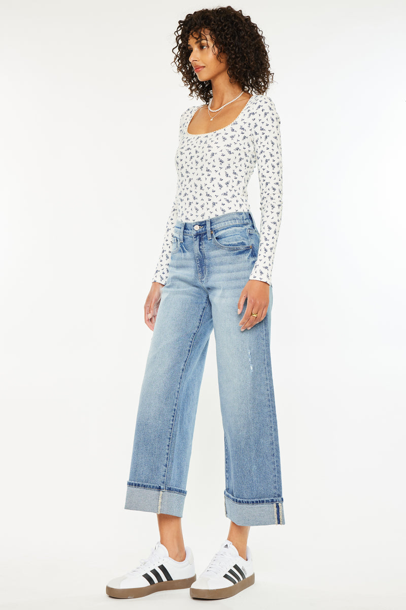 Sally High Rise Wide Leg Jeans - Official Kancan USA
