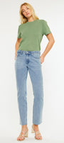 Evelyn Mid Rise Slim Straight Leg Jeans - Official Kancan USA