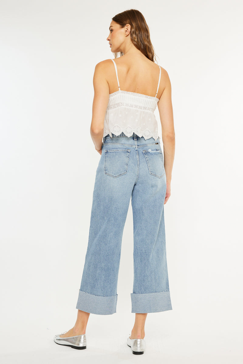 Alfie 90's Cropped  Wide Leg Jeans - Official Kancan USA
