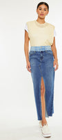 Kiki Two Tone Maxi Denim Skirt - Official Kancan USA