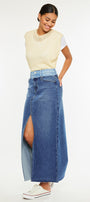 Kiki Two Tone Maxi Denim Skirt - Official Kancan USA