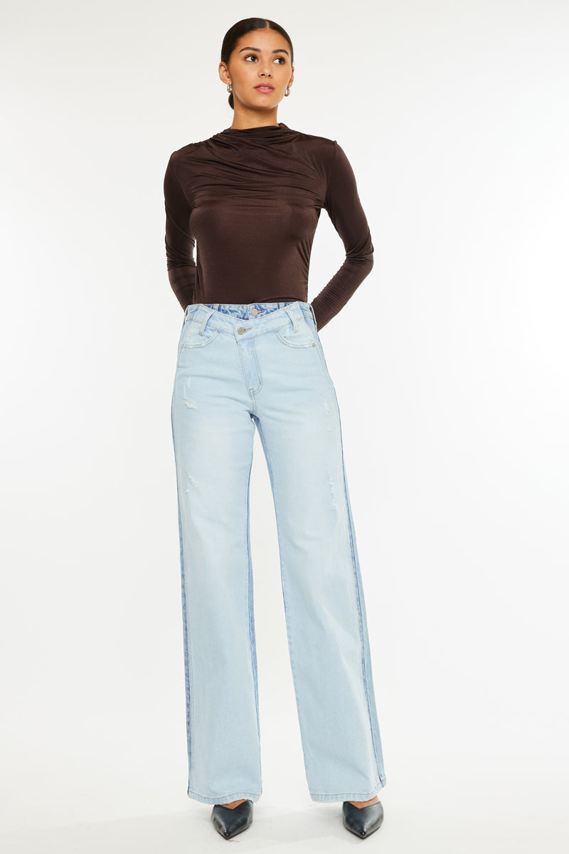 Clara High Rise Wide Leg Jeans - Official Kancan USA