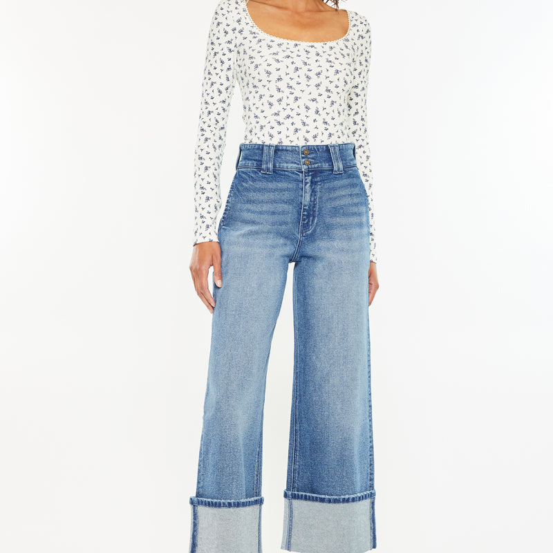 Irna 90's Cropped Wide Leg Jeans - Official Kancan USA