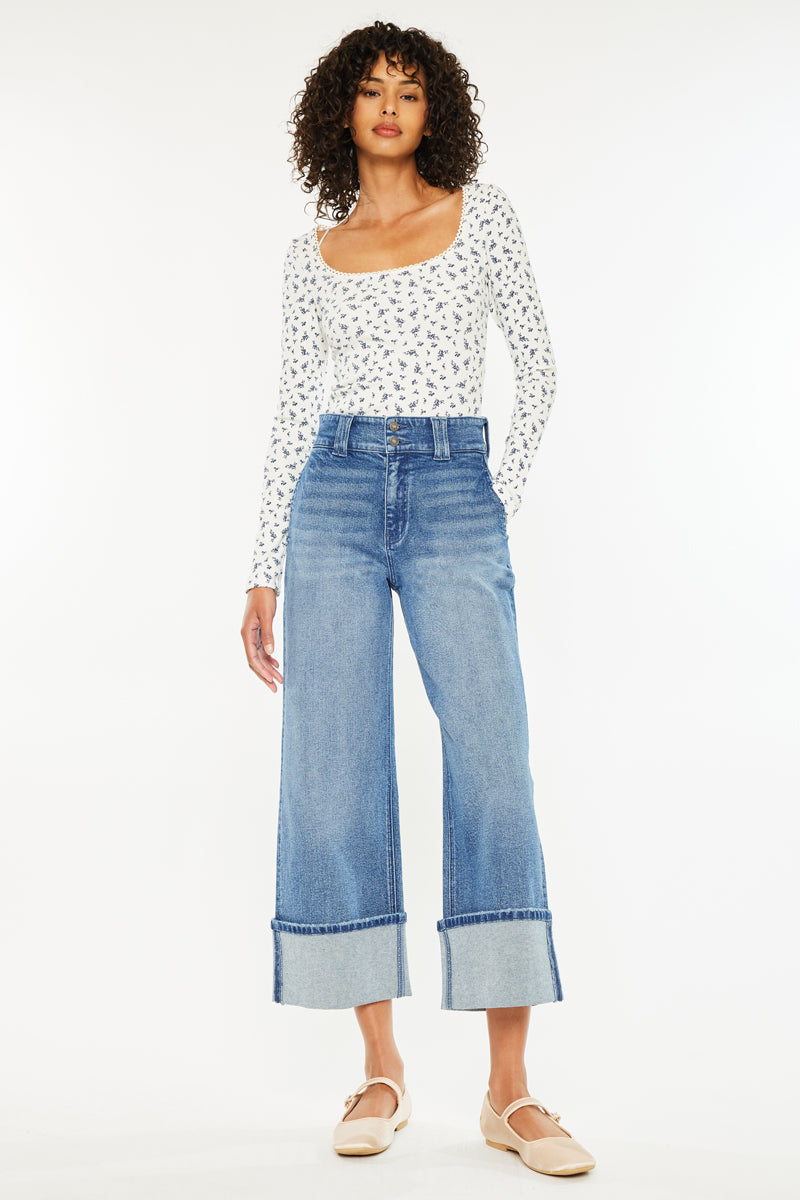 Irna 90's Crop Wide Jeans – Retro Fit | Kancan USA