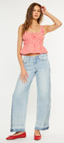 Carlise Mid Rise Color Block Wide Leg Jean - Official Kancan USA