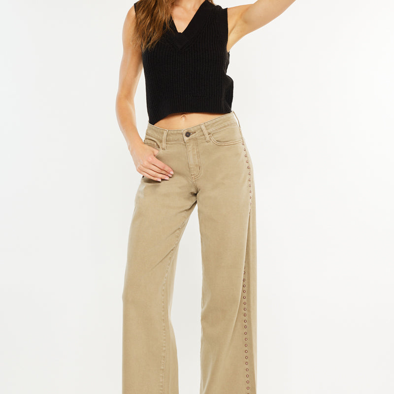 Ellie Mid Rise Wide Leg Jeans - Official Kancan USA
