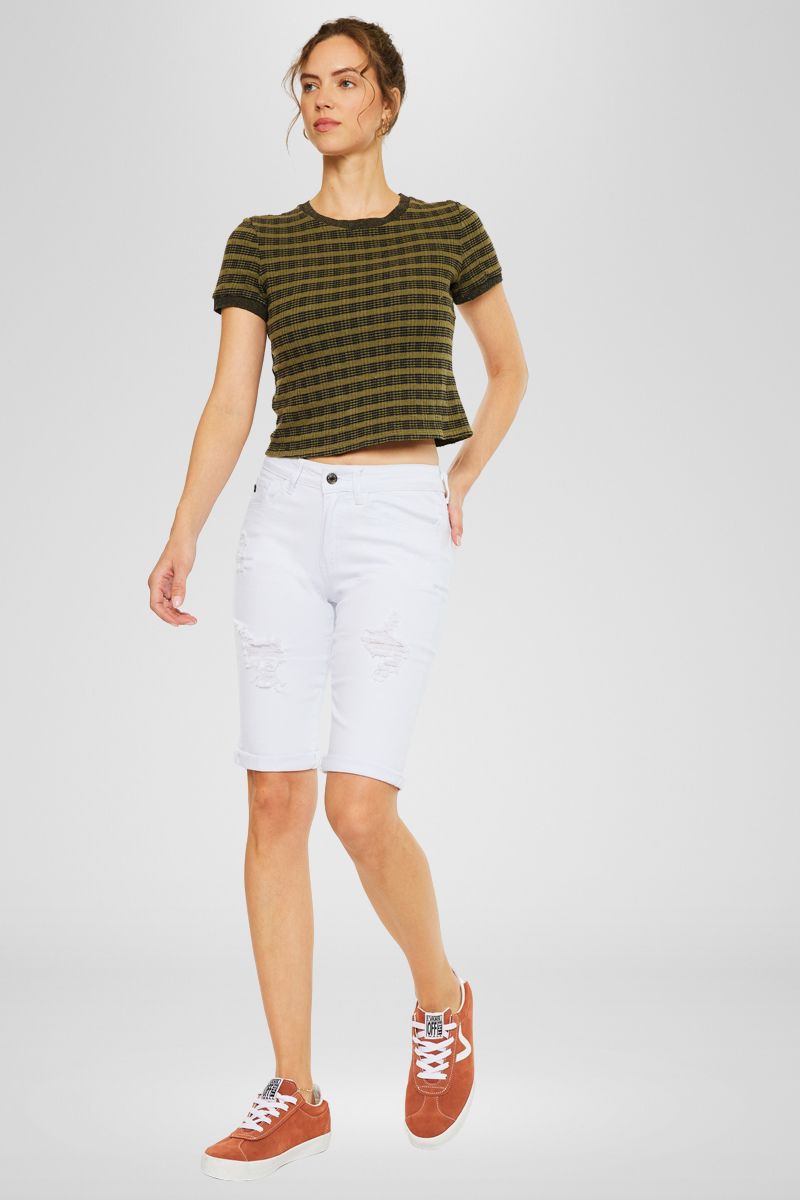 Jade Mid Rise Bermuda Shorts - Official Kancan USA