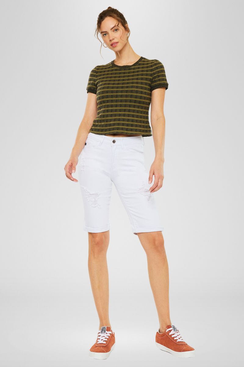 Jade Mid Rise Bermuda Shorts - Official Kancan USA
