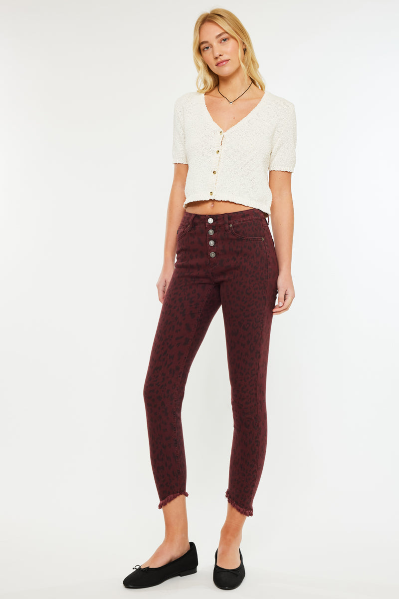 Jag Jeans Women's Maya Skinny Pull-On Jean - Leopard Embroidery, Stretch Denim, Comfy Waistband