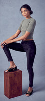 Ginny Mid Rise Velvet Ankle Skinny Pants - Official Kancan USA