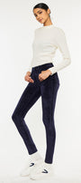 Ginny Mid Rise Velvet Ankle Skinny Pants - Official Kancan USA