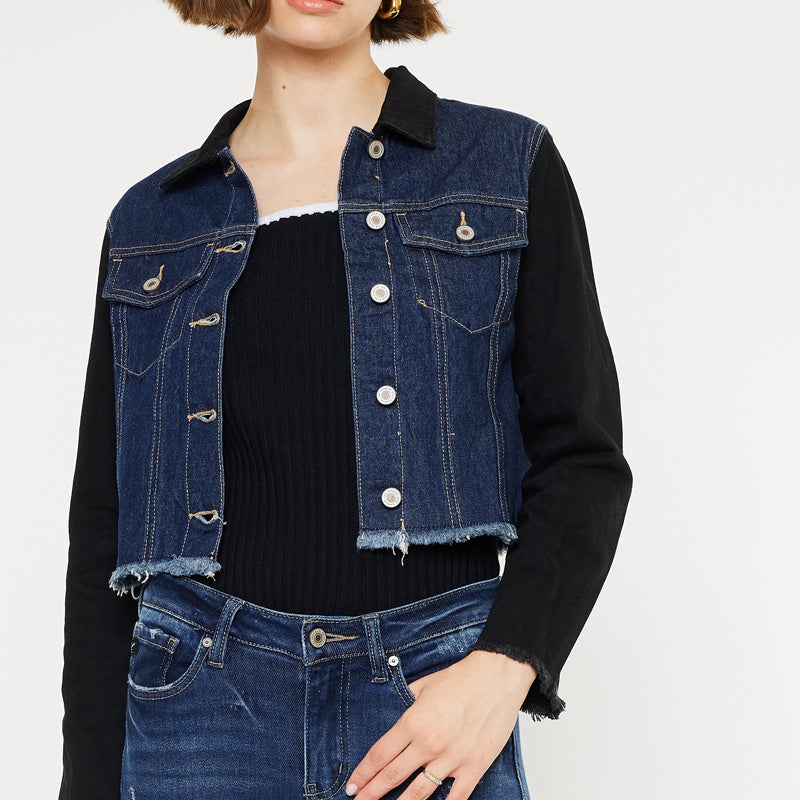 Asteria Cropped Two-Tone Jacket - Official Kancan USA