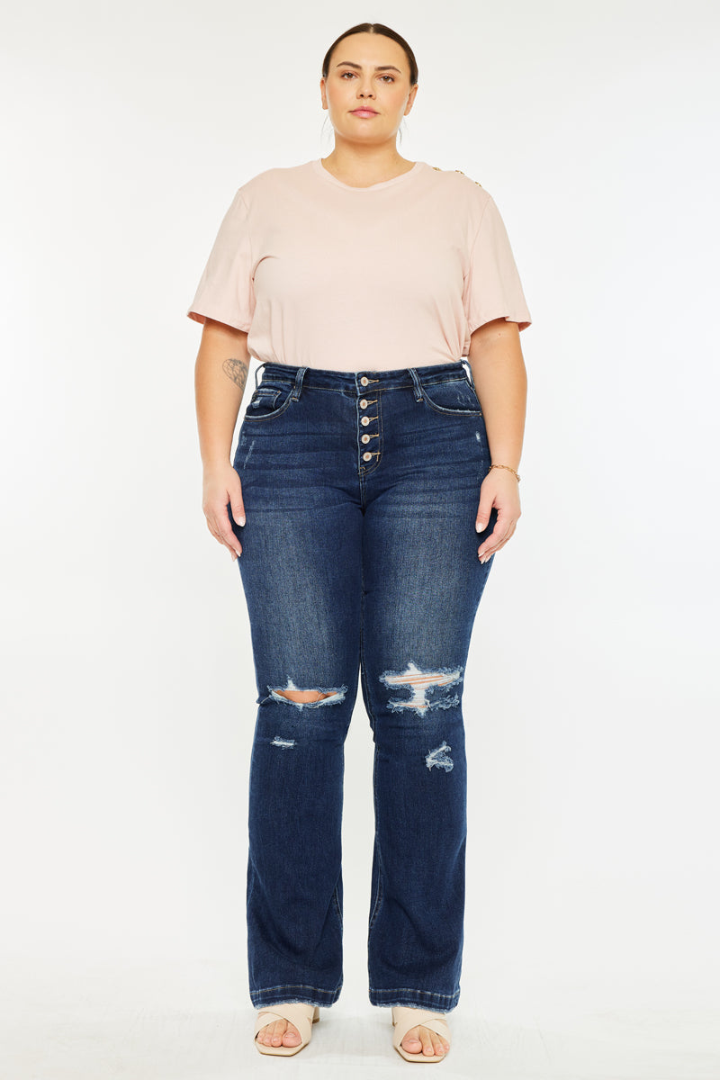 Harley Mid Rise Flare Jeans (Plus Size) - Official Kancan USA