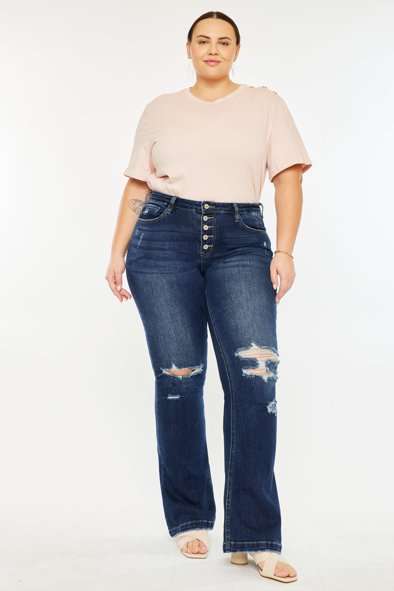 Harley Mid Rise Flare Jeans (Plus Size) - Official Kancan USA