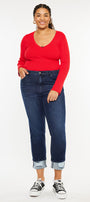 Raven Mid Rise Skinny Straight Leg Jeans (Plus Size) - Official Kancan USA