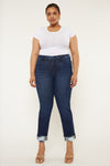 Raven Mid Rise Skinny Straight Leg Jeans (Plus Size) - Official Kancan USA