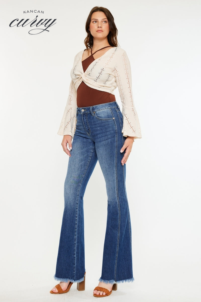 Annika High Rise Flare Jeans - Curvy - Official Kancan USA
