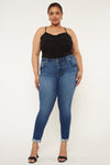 Kali Mid Rise Ankle Skinny Jeans (Plus Size) - Official Kancan USA