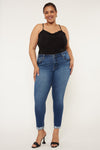 Kali Mid Rise Ankle Skinny Jeans (Plus Size) - Official Kancan USA
