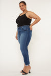 Kali Mid Rise Ankle Skinny Jeans (Plus Size) - Official Kancan USA