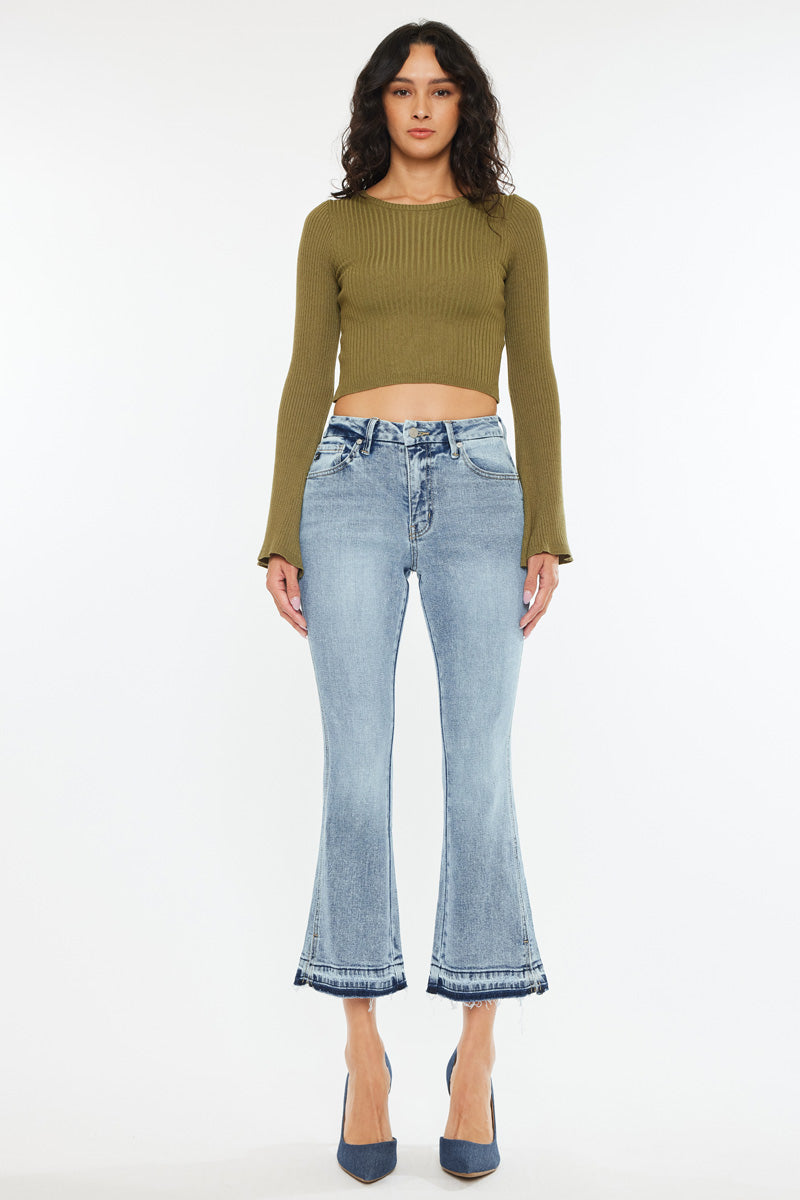 Kayla High Rise Cropped Flare - Official Kancan USA