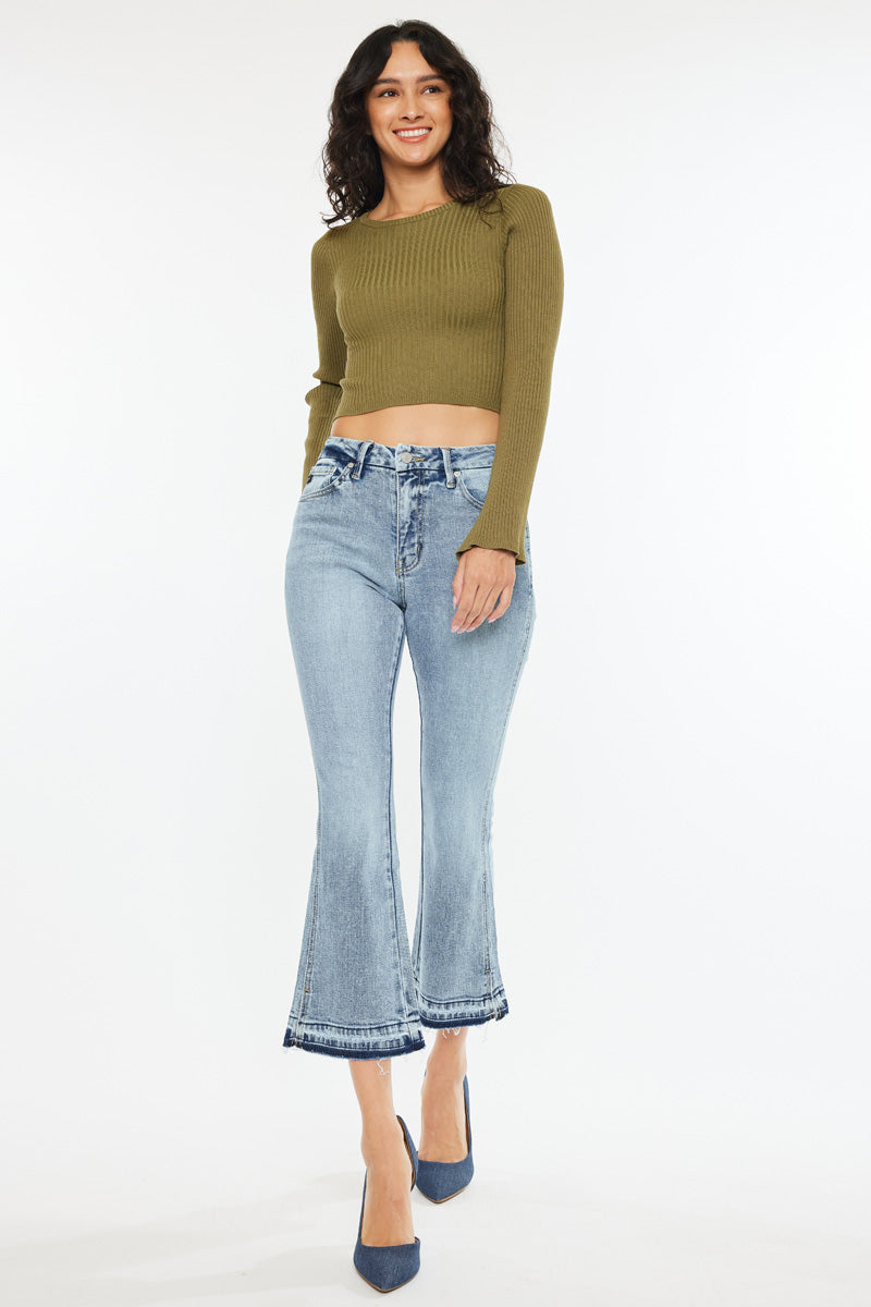 Kayla High Rise Cropped Flare - Official Kancan USA