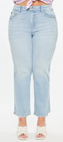 Hailey High Rise Cropped Straight Leg Jeans (Plus) - Official Kancan USA
