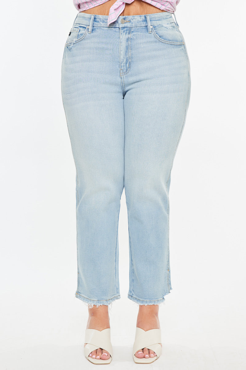 Hailey High Rise Cropped Straight Leg Jeans (Plus) - Official Kancan USA