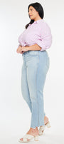 Hailey High Rise Cropped Straight Leg Jeans (Plus) - Official Kancan USA