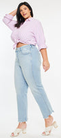 Hailey High Rise Cropped Straight Leg Jeans (Plus) - Official Kancan USA