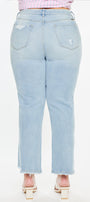 Hailey High Rise Cropped Straight Leg Jeans (Plus) - Official Kancan USA