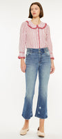 Hillary High Rise Cropped Flare Jeans - Official Kancan USA