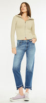 Megan Mid Rise Crop Straight Jeans - Official Kancan USA