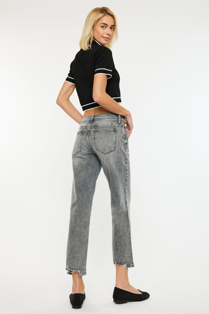 Chai Mid Rise Cropped Straight Jeans - Official Kancan USA