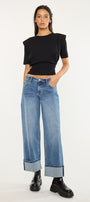 Lisa Mid Rise Wide Leg Jeans - Official Kancan USA