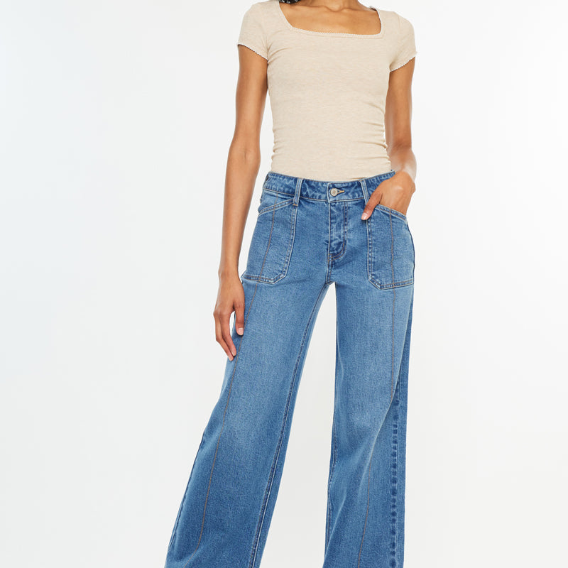 Yuri Mid Rise Wide Leg Jean - Official Kancan USA