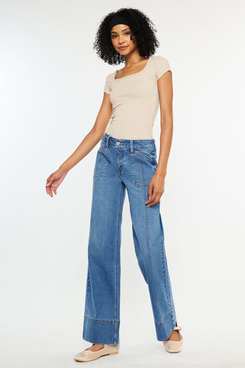 Yuri Mid Rise Wide Leg Jean - Official Kancan USA