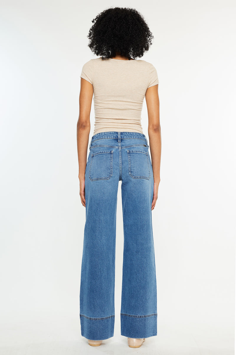 Yuri Mid Rise Wide Leg Jean - Official Kancan USA