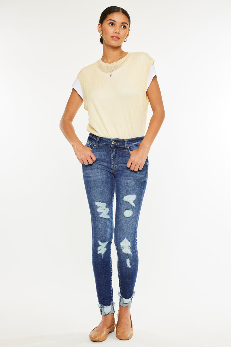 Sienna Mid Rise Super Skinny Jeans - Official Kancan USA