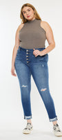 Dorah High Rise Ankle Skinny Jeans (Plus Size) - Official Kancan USA