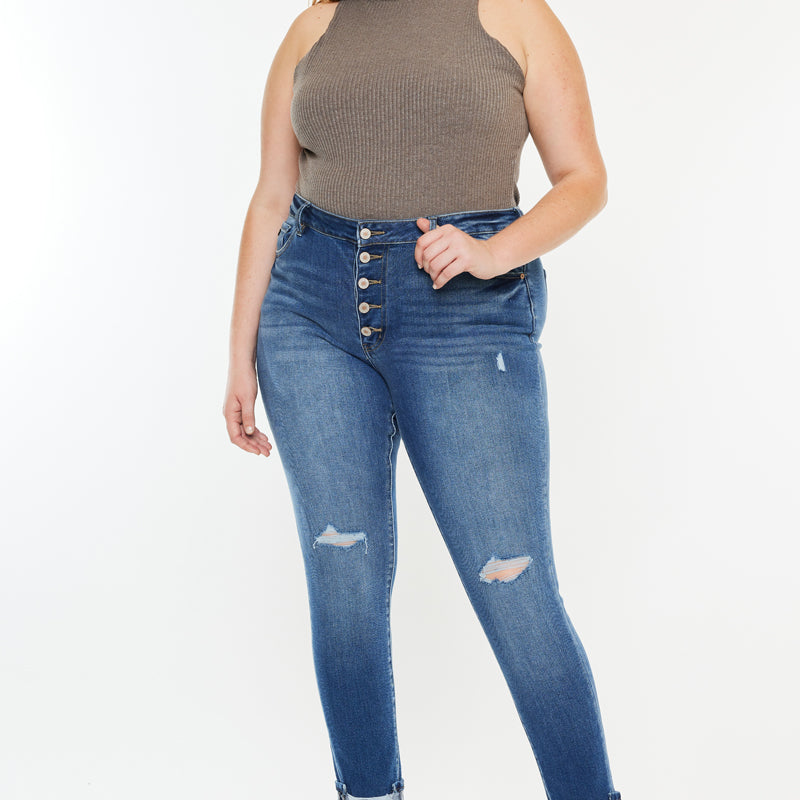 Dorah High Rise Ankle Skinny Jeans (Plus Size) - Official Kancan USA