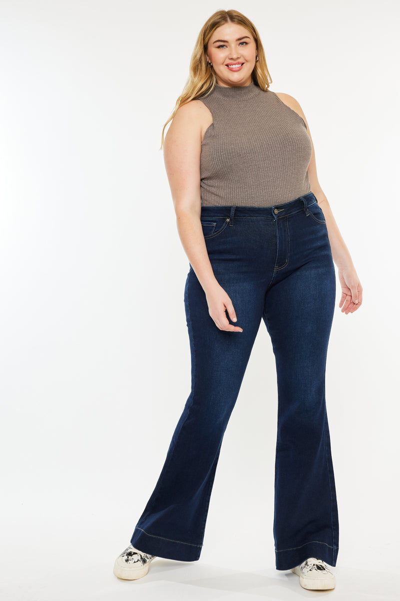 Nancy High Rise Flare Jeans (Plus Size) - Official Kancan USA